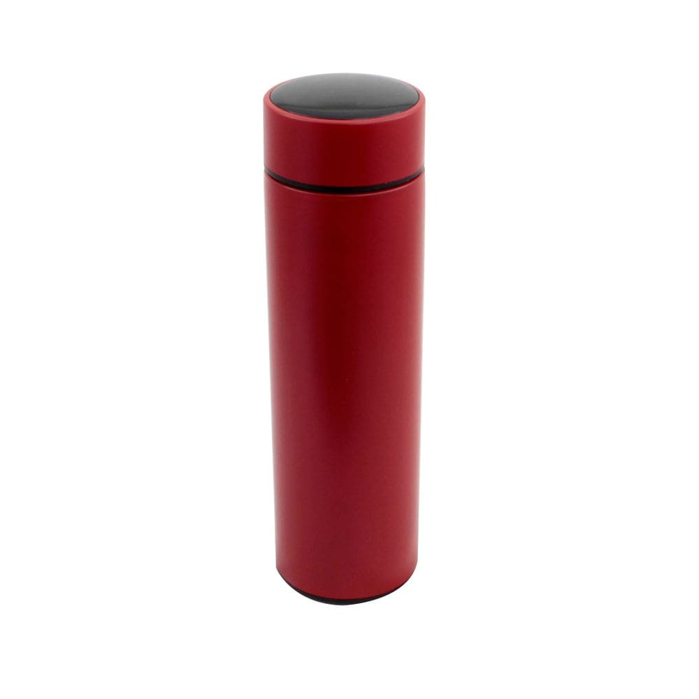 Garrafa Térmica Em Aço Inox Com Termômetro Led Digital 360ml Vermelho