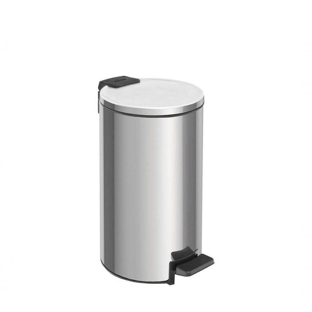Lixeira Com Pedal Tramontina Loop Aço Inox Polido E Balde Interno 5 L