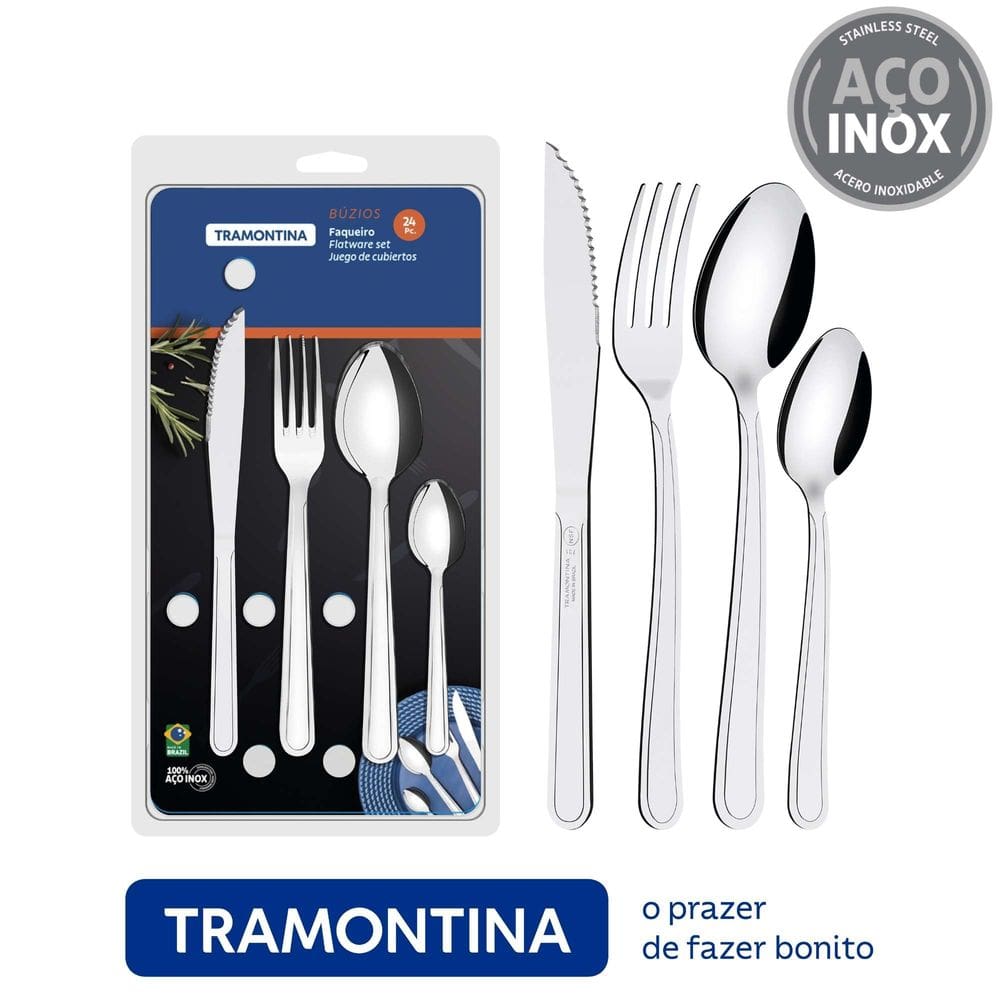 Faqueiro Búzios com 24 Peças em Aço Inox - Tramontina