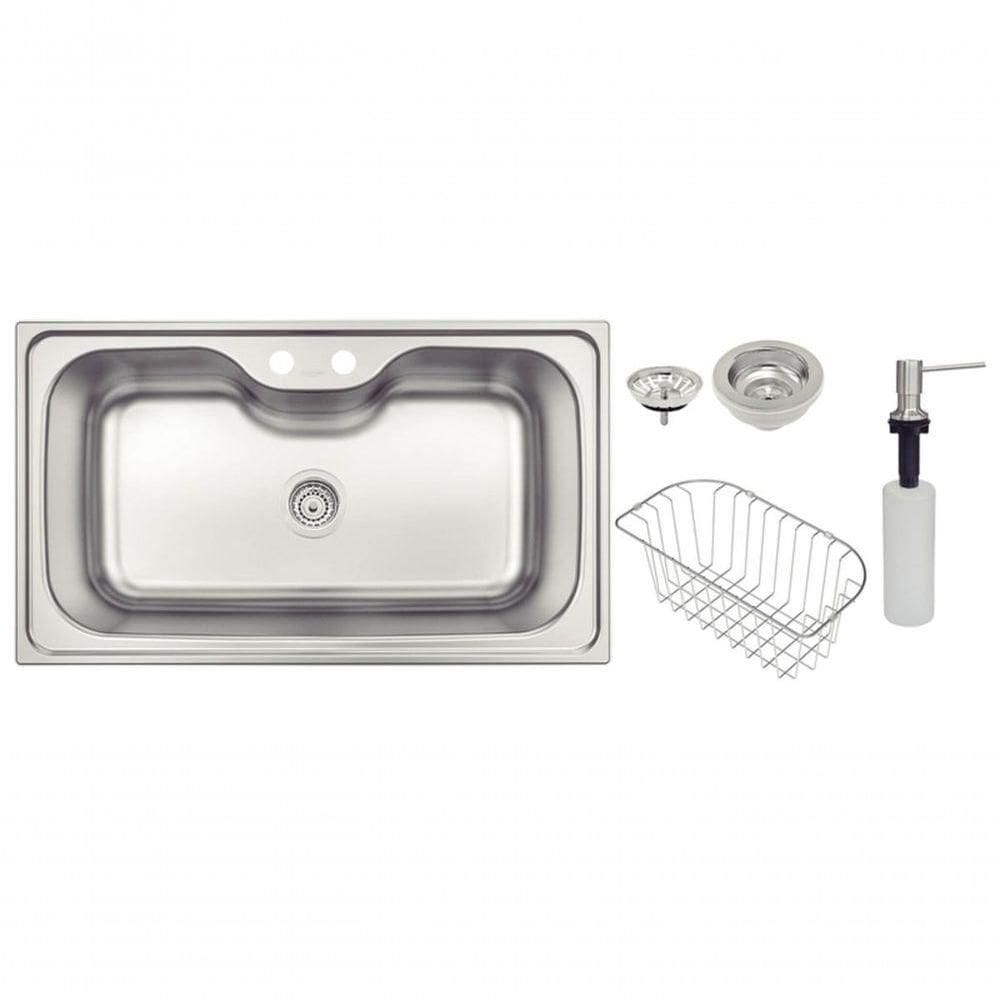 Cuba De Sobrepor Tramontina Morgana Maxi 78 Fx Inox Acabamento Escovado 86x50cm Completa Com Acessórios
