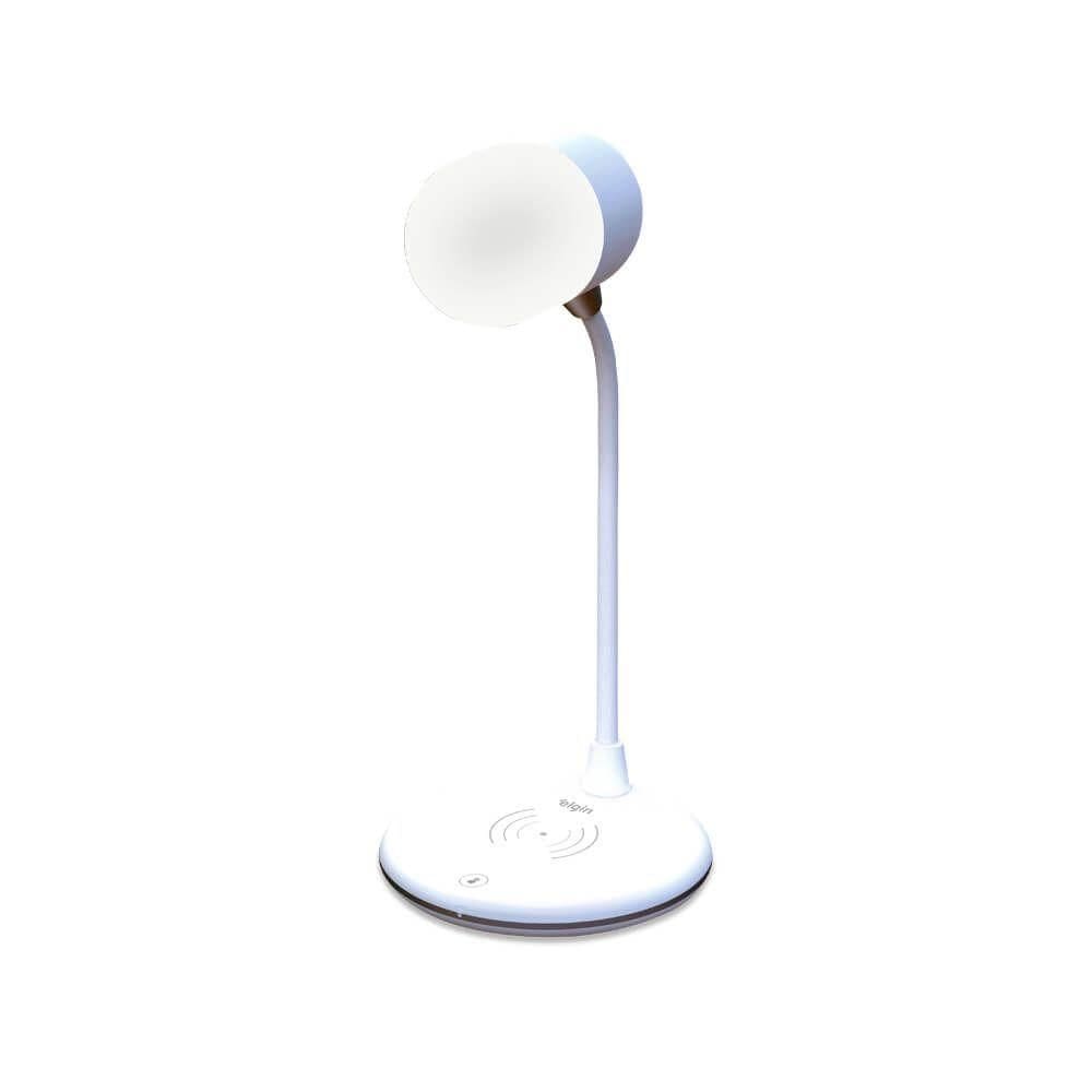 Luminária De Mesa Led Lumi Play Carregamento Por Indução Caixa De Som Bluetooth Branca