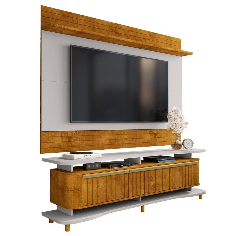 Painel Icarai E Rack Guarapari Tv 75 Pol 180 cm BECHARA