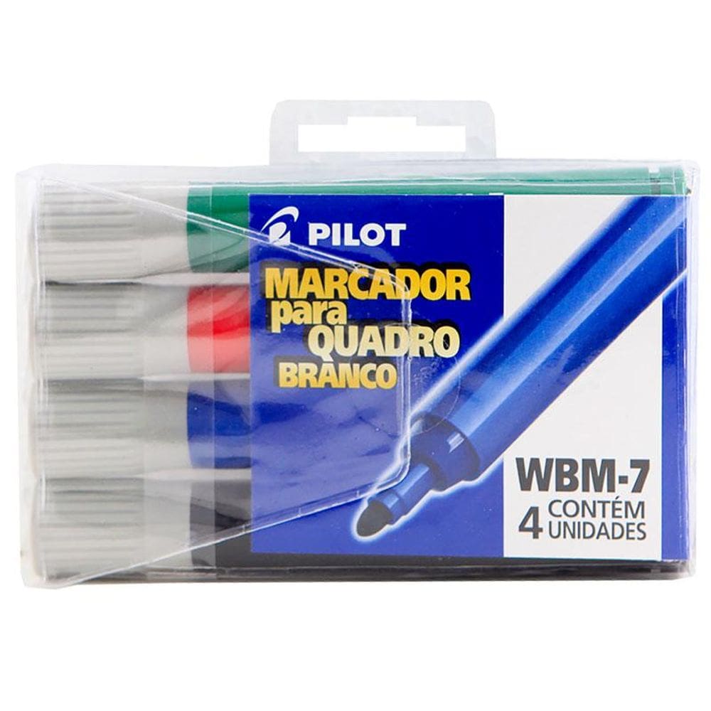 Pincel quadro branco recarregável WBM 7 estojo 4 cores Pilot