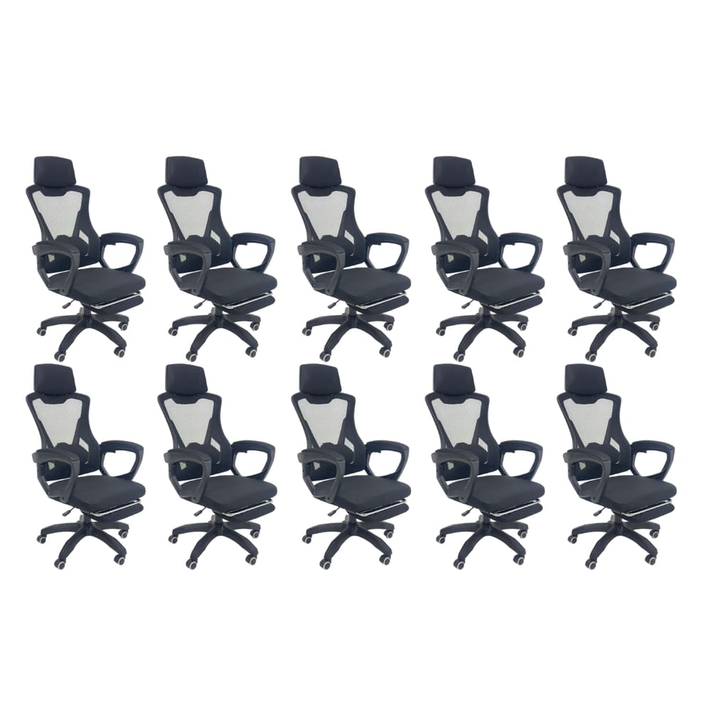 Kit 10 Cadeiras de Escritório Presidente Executiva Oficial Supreme Preto