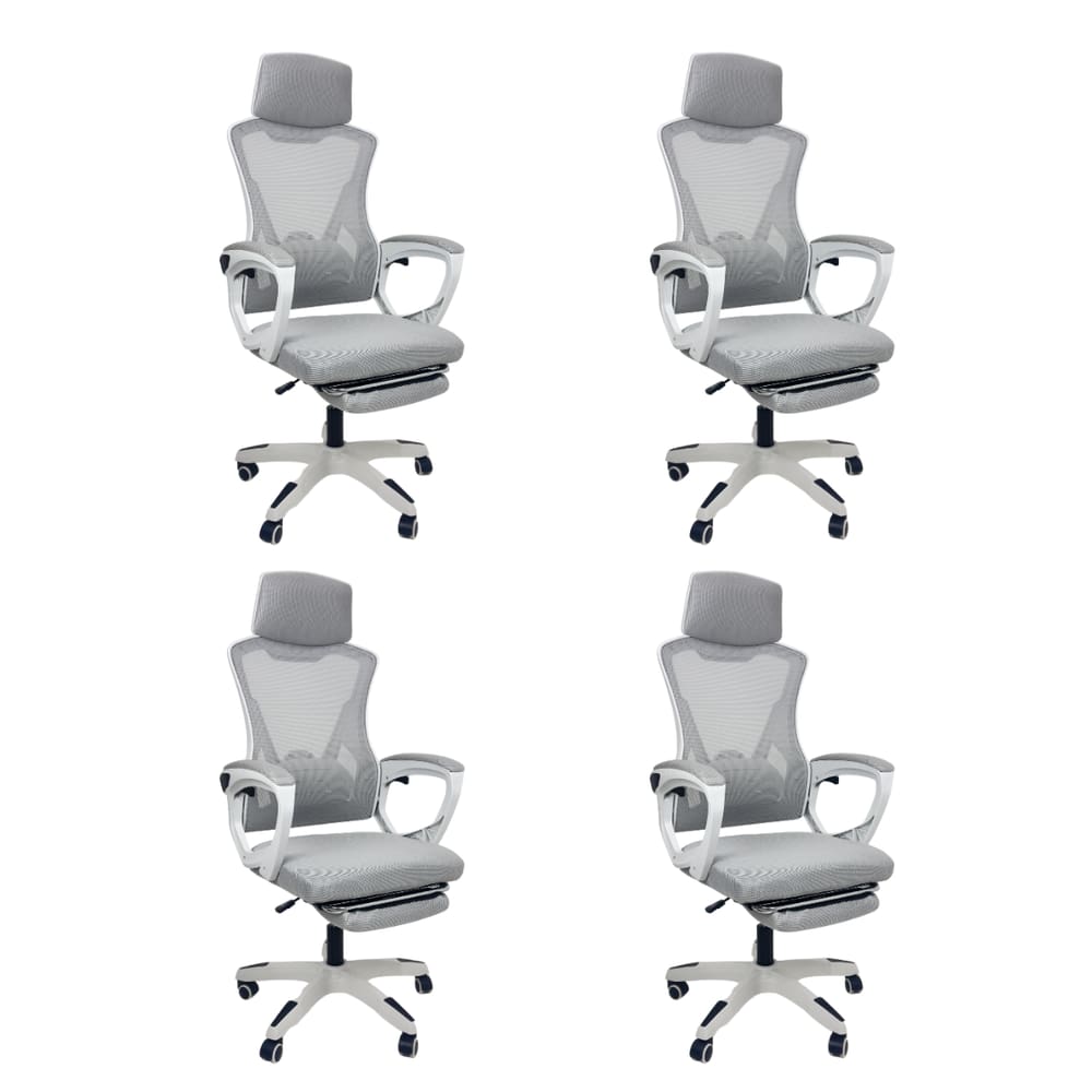 Kit 4 Cadeiras de Escritório Presidente Executiva Oficial Supreme Cinza
