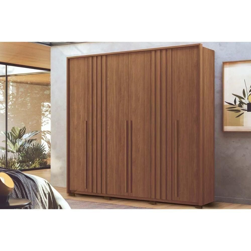 Guarda Roupa Casal 6 Portas E 4 Gavetas C/ Pés Coimbra Jatobá - Santos Andirá