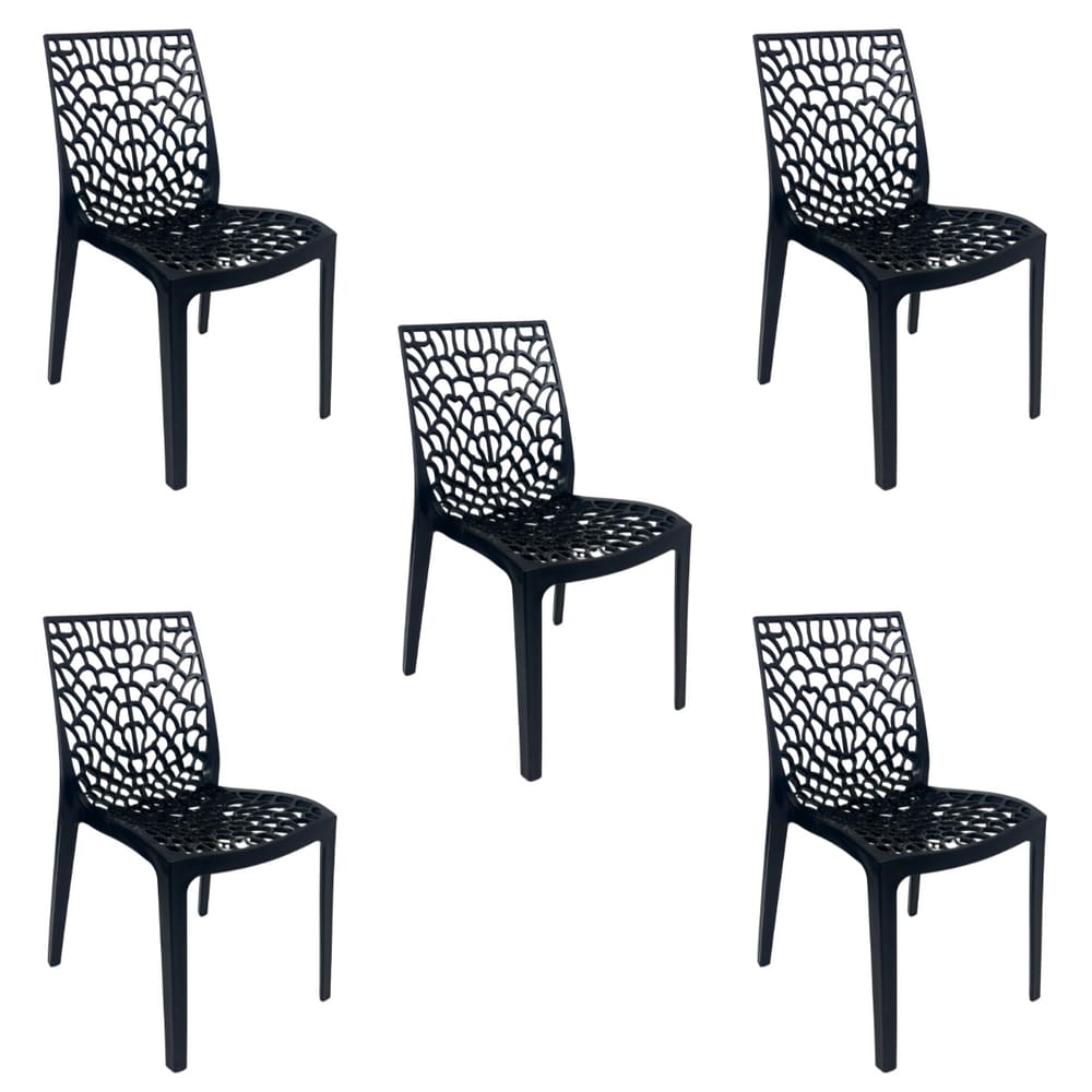Kit 5 Cadeiras de Jantar Oficial Gruvyer Preto