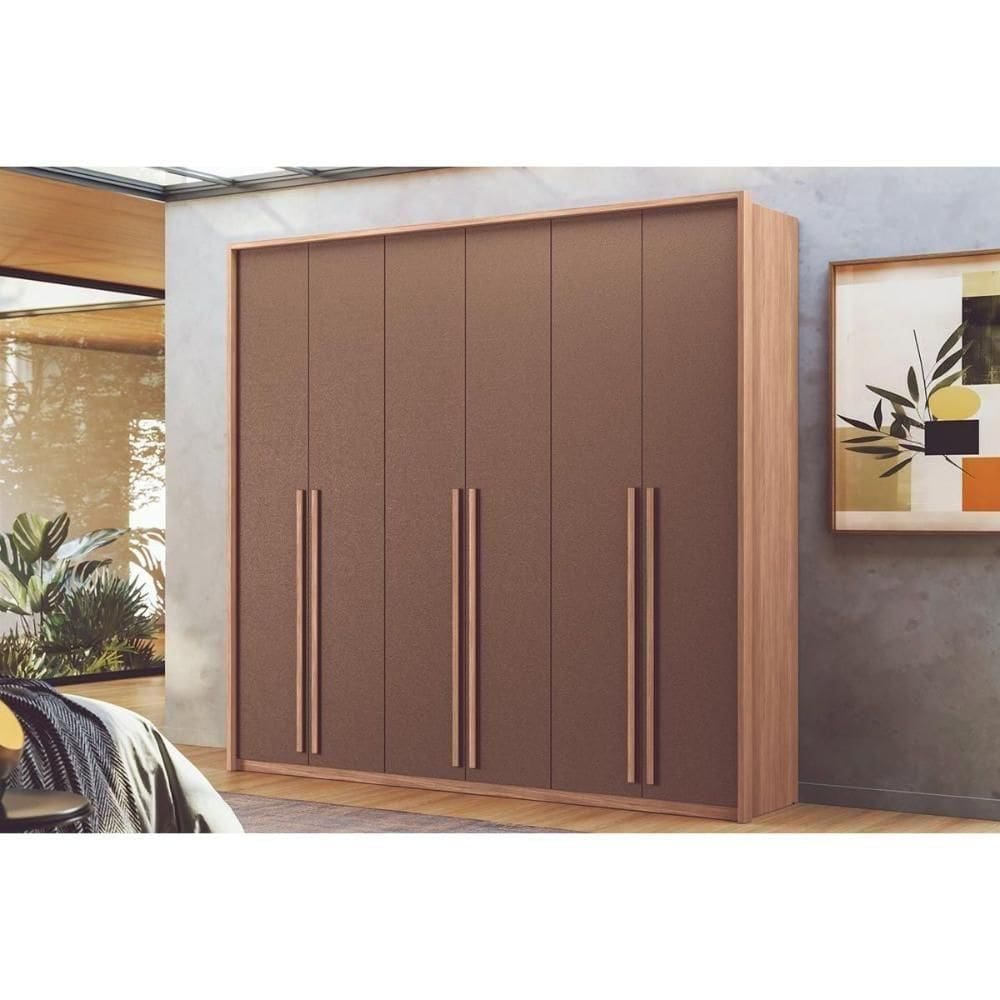 Guarda Roupa Casal 6 Portas E 4 Gavetas Genova Wood/terracota - Santos Andirá