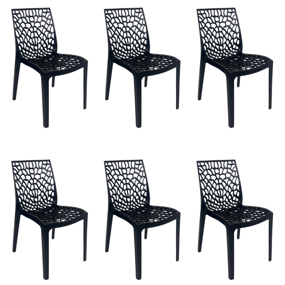 Kit  6 Cadeiras de Jantar Oficial Gruvyer Preto