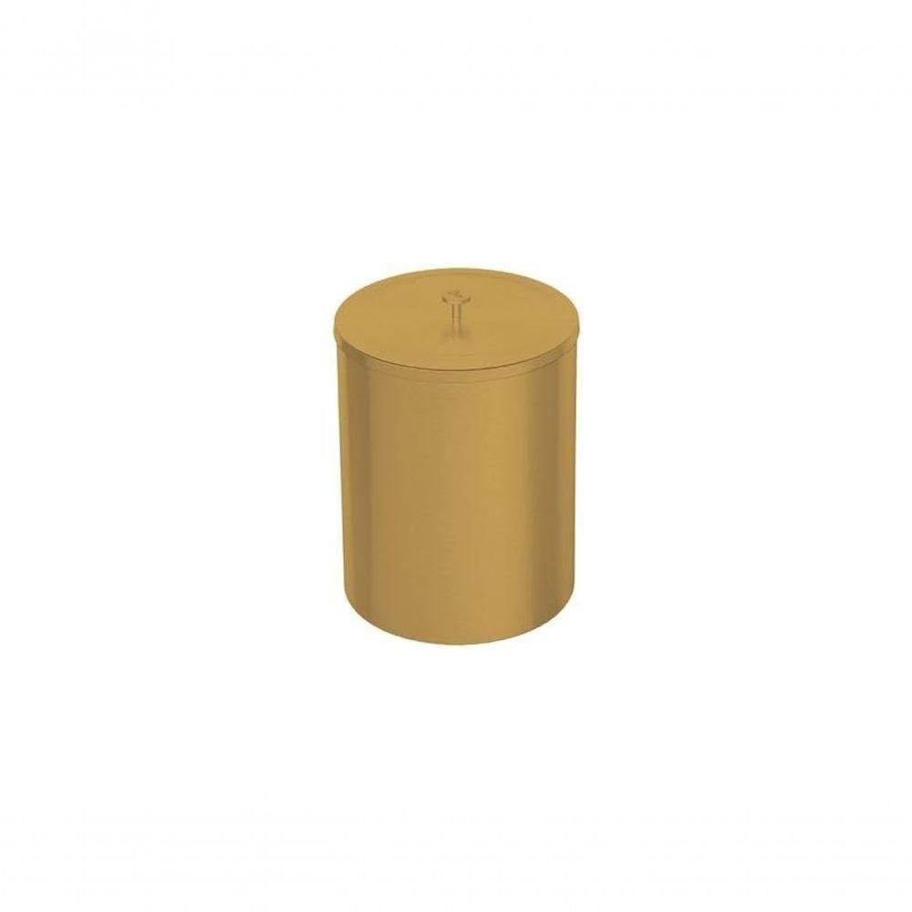 Lixeira Tramontina útil Aço Inox Acabamento Escovado Com Revestimento Gold Matte 5 Litros