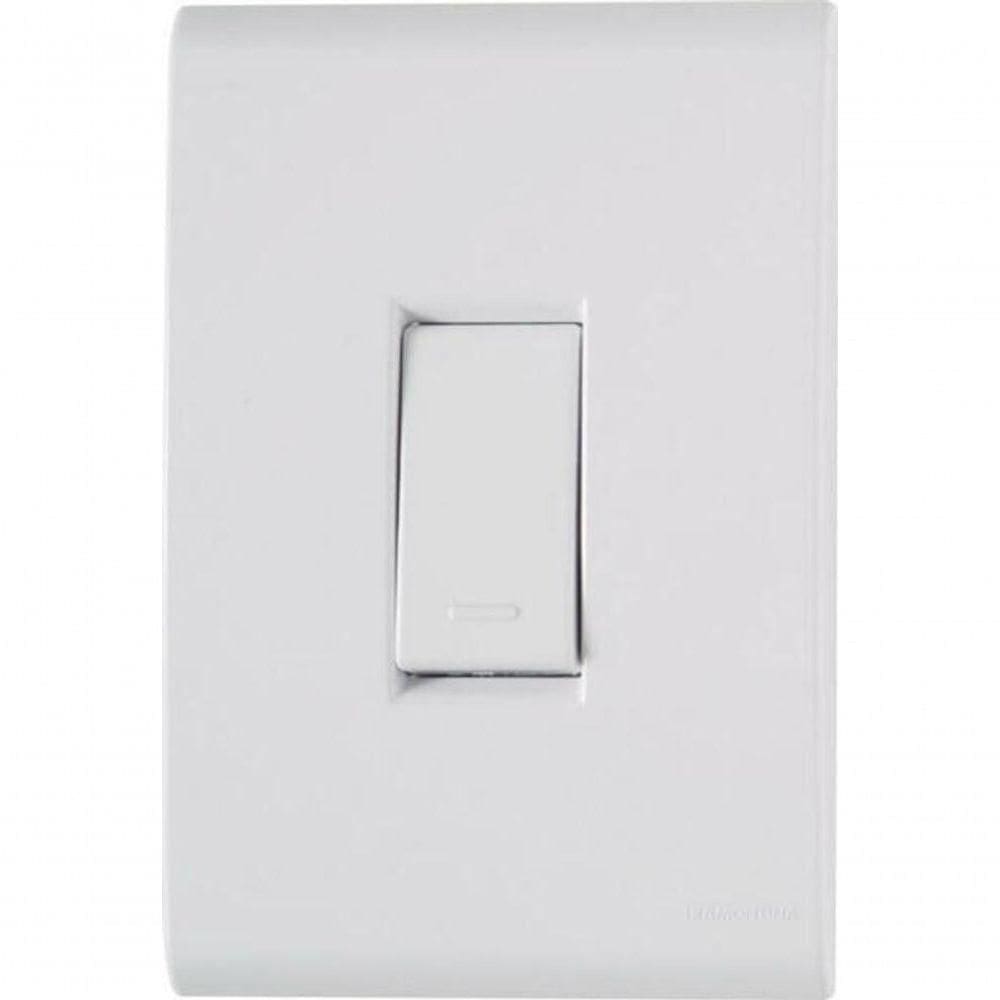 Conjunto 4x2 1 Interruptor Simples Tramontina Liz 10 A 250 V Branco