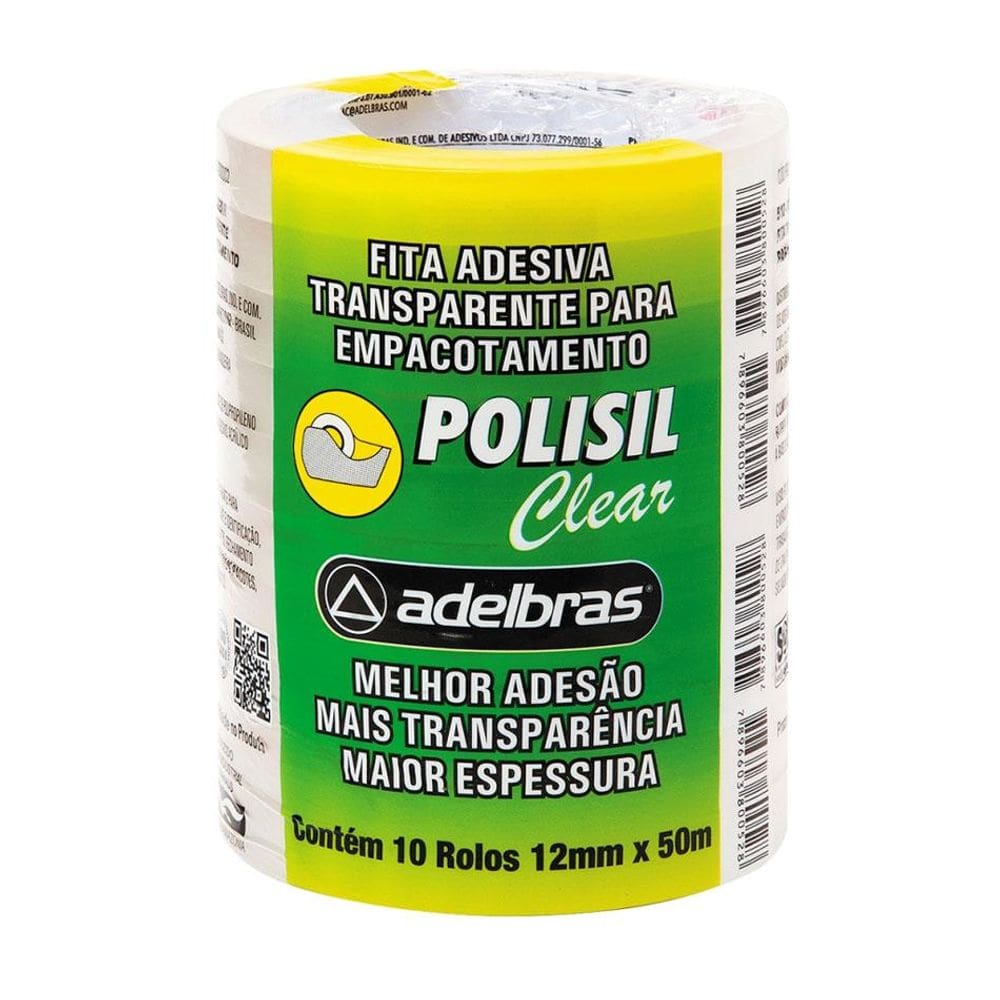 Fita adesiva Fita adesiva Polisil 12mmx50m c/ 10 Adelbras