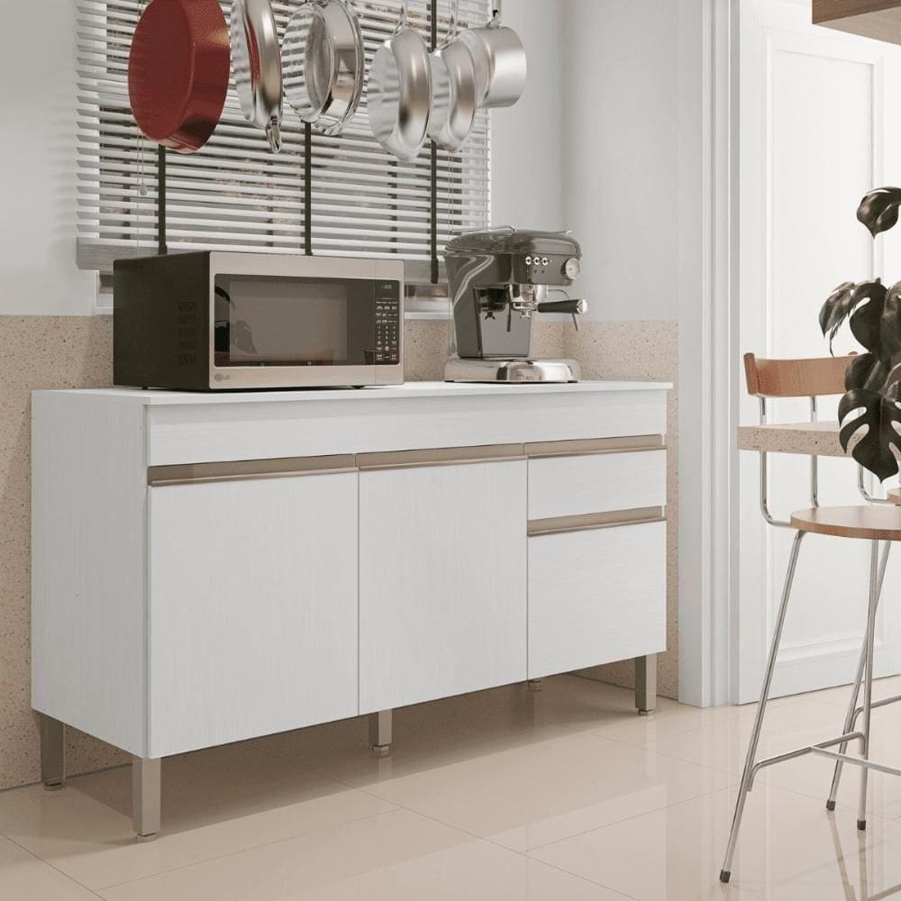 Balcao 3 Portas C/ Gaveteiro 1,50 Line C/ Tampo Supremo