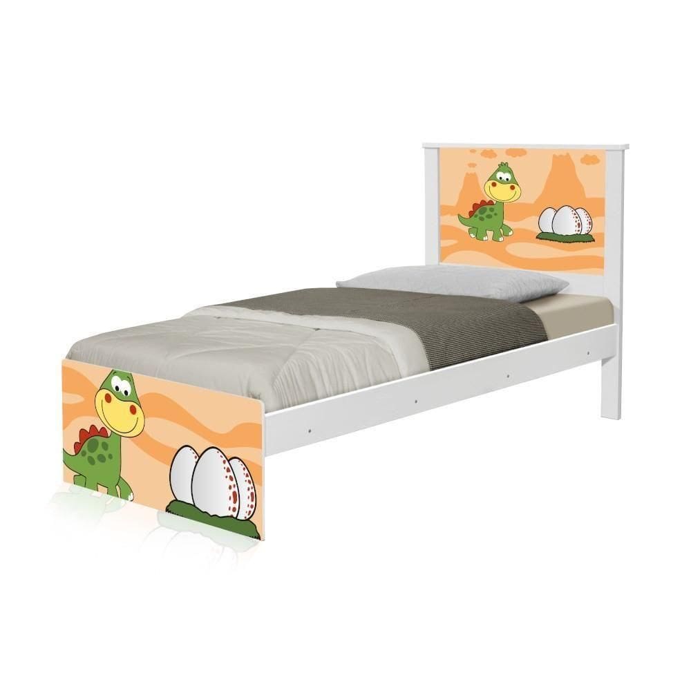 Cama Solteiro Adesivada Dinossauro Baby Com Colchão
