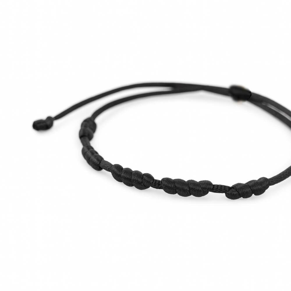 Pulseira Kabbalah Sete Nós Cetim Preto Proteção