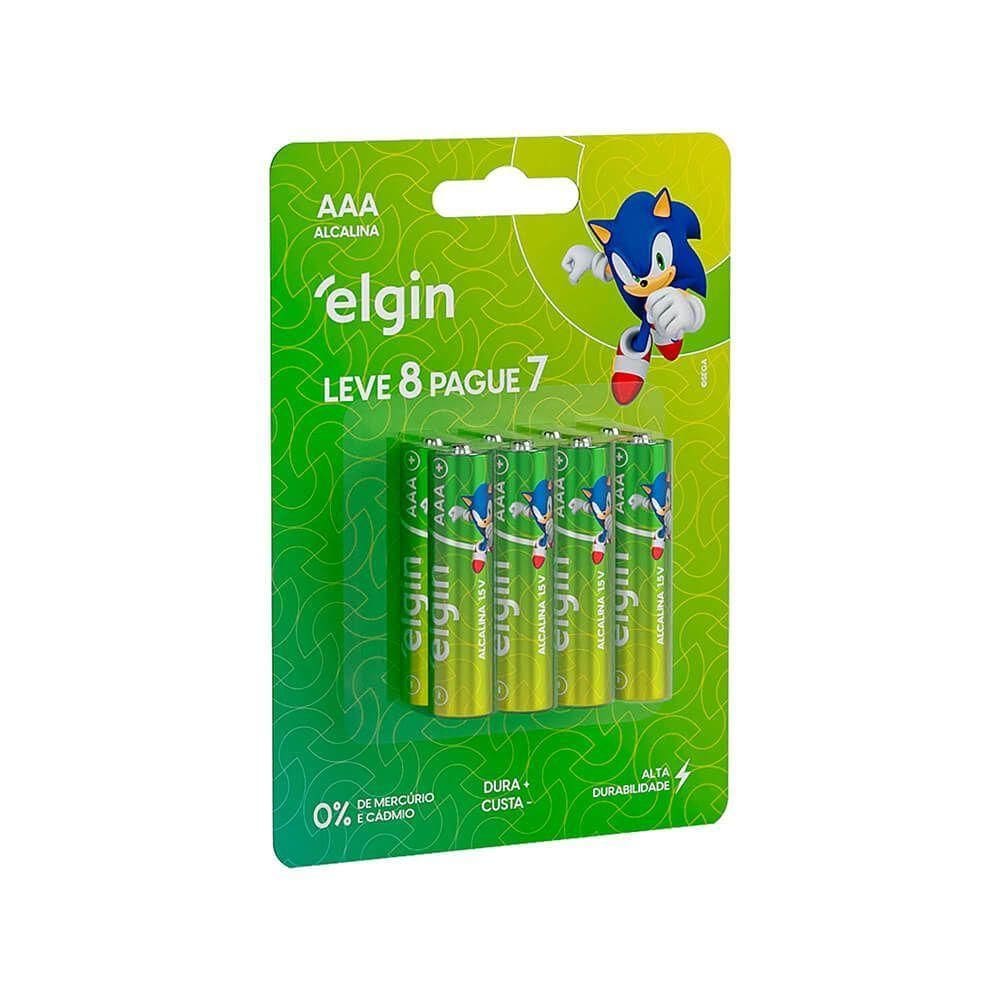 Pilha Alcalina AAA Palito Pacote Pague 7 Leve 8
