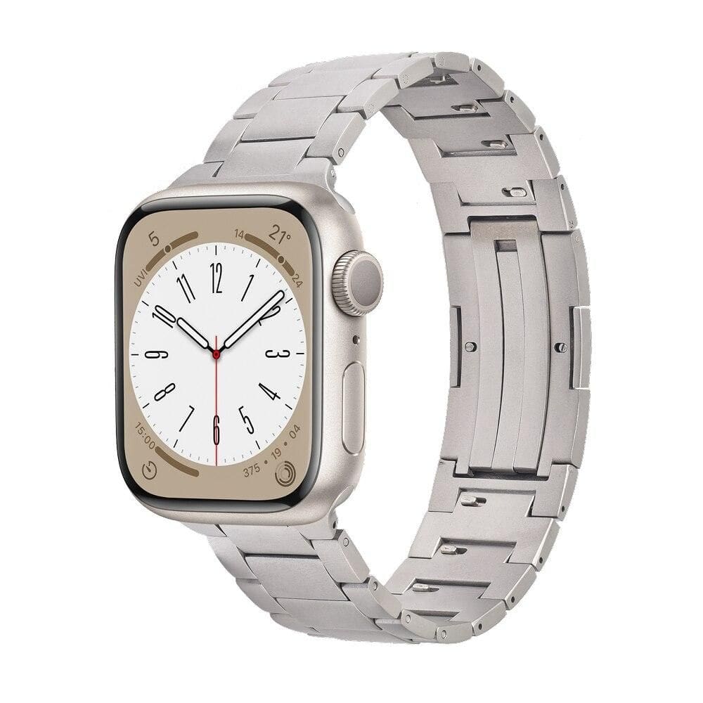 Pulseira de Titanium Click para Apple Watch 42/44/45/46/49mm, Originais iPlace, Silver