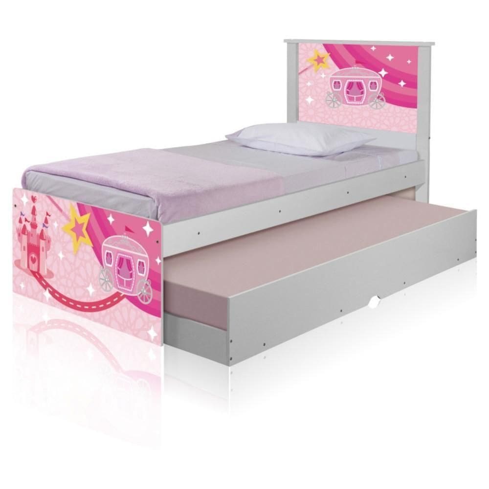 Bicama Juvenil Adesivada Carruagem Castelo Com Colchões