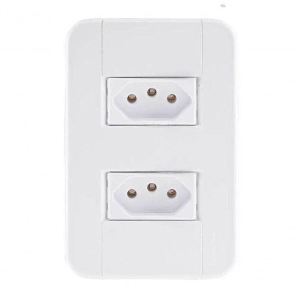 Conjunto 4x2 2 Tomadas 2p+t 10 A 250 V Tramontina Tablet Branco
