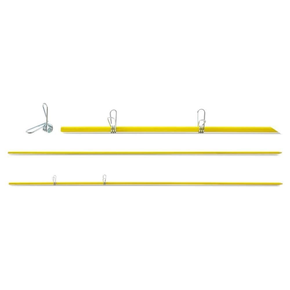 Kit 50 Varetas De Fibra De Vidro Amarelo 120cmx10mm Zebu + 100 Clips De Metal