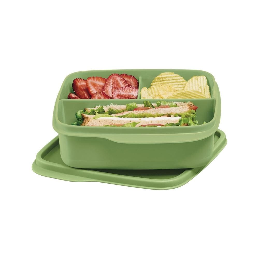 Pote Hermético Tupperware Basic Line Divisória Verde 550ml