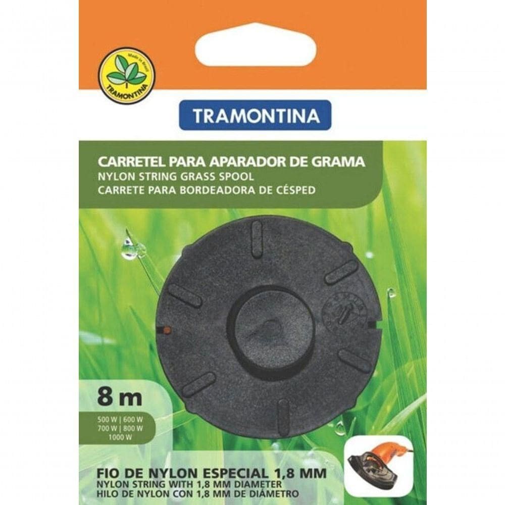 Carretel 1 Fio De Nylon Para Aparador De Grama Tramontina 1,8mm Com 8m De Comprimento