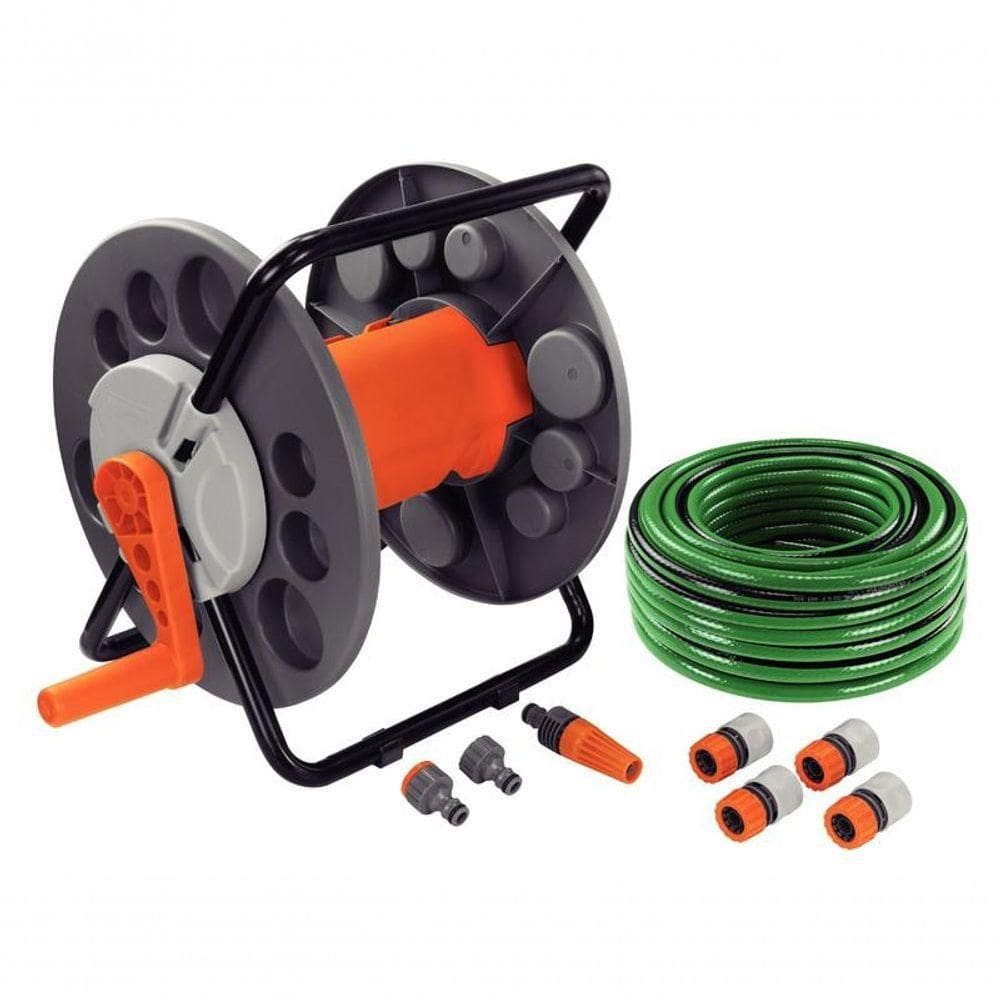 Conjunto Para Irrigação Tramontina Com Enrolador De Mangueira 9 Peças