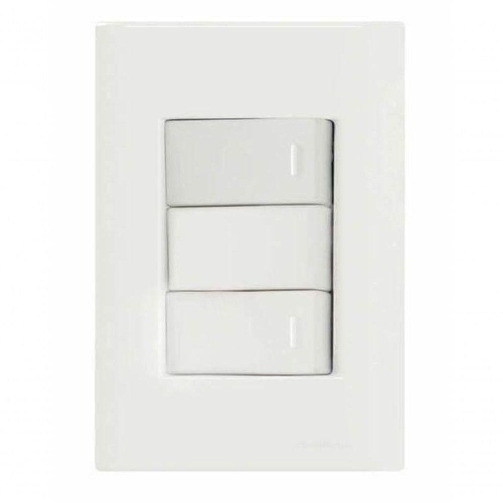 Conjunto 4x2 2 Interruptores Simples 10 A 250 V Tramontina Giz Branco