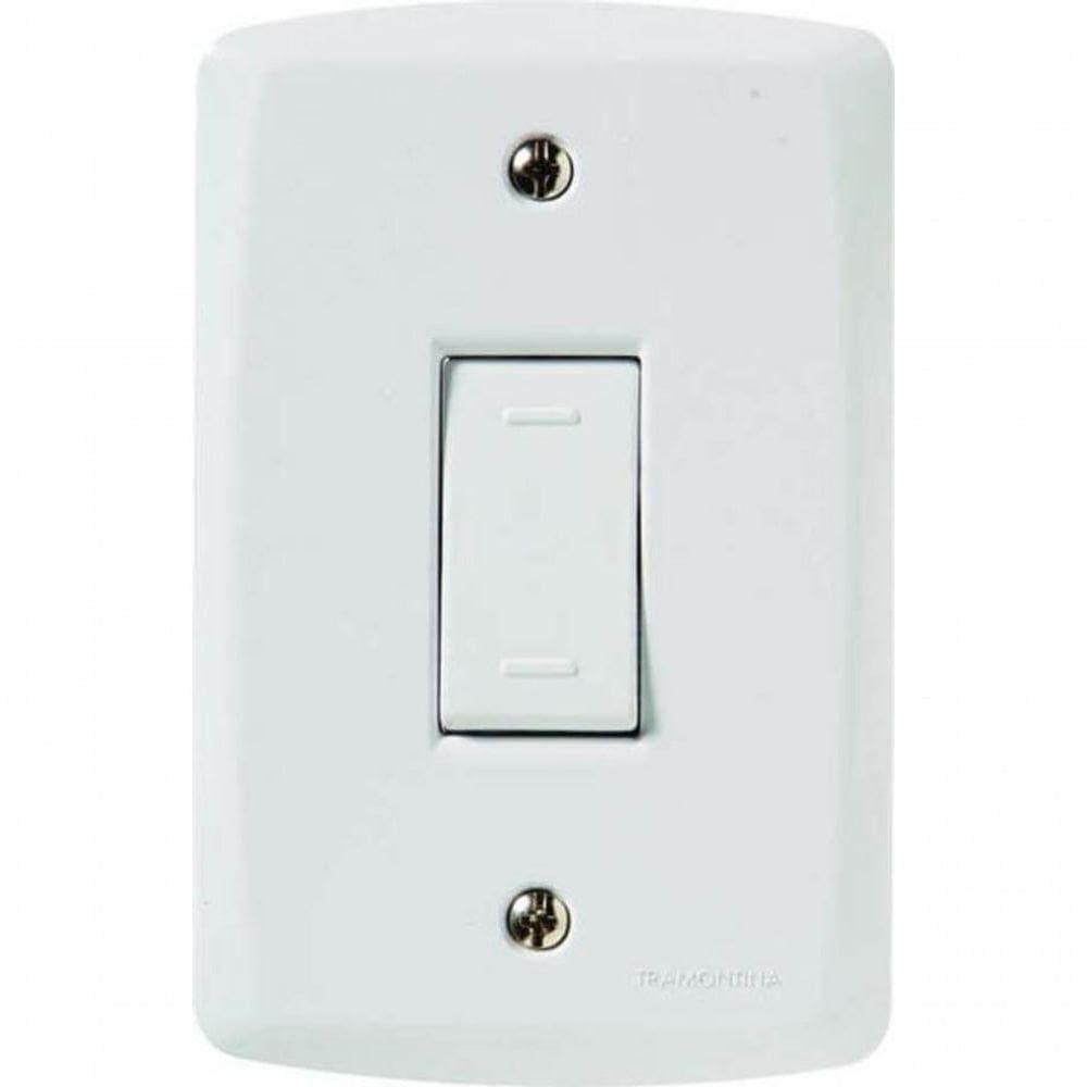 Interruptor Simples 10a 250v Conjunto 4x2 Tramontina Lux2 Branco