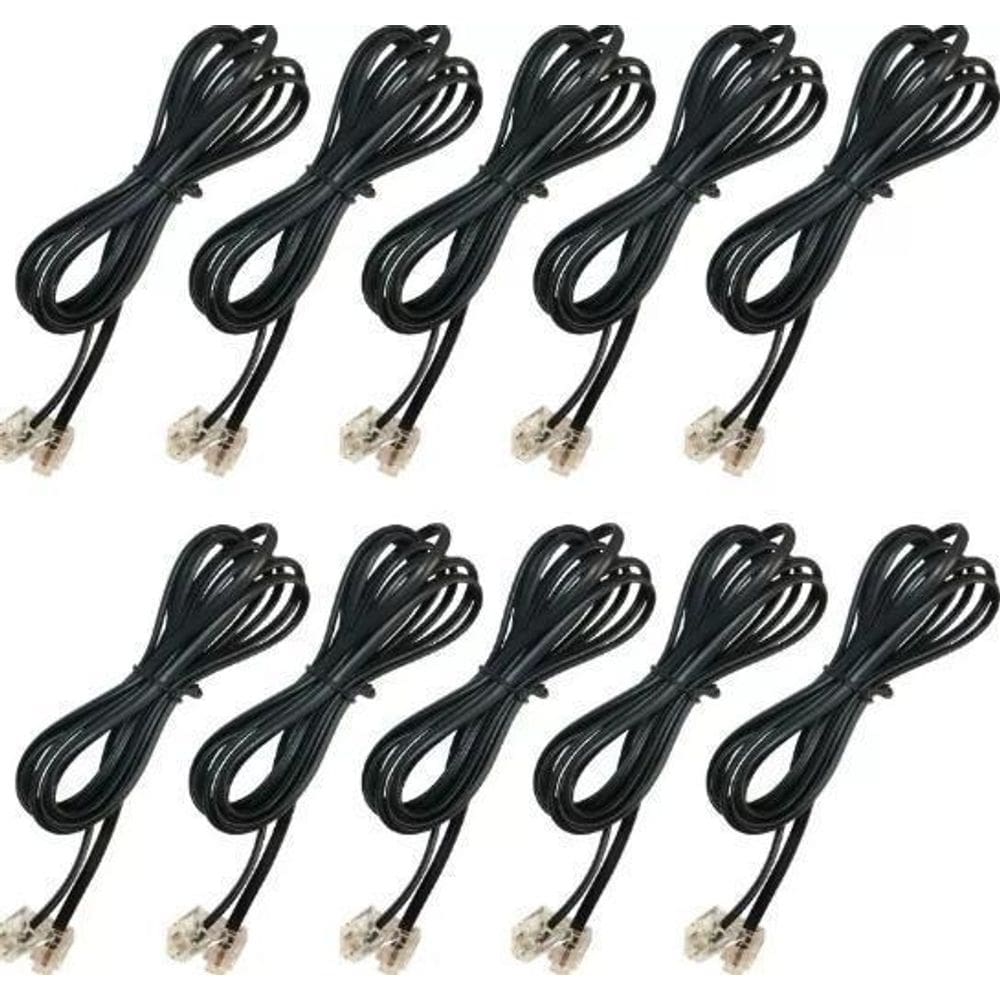 10 Pcs Cordao Liso Fone 2 Vias Rj11 Intelbras 1,8M