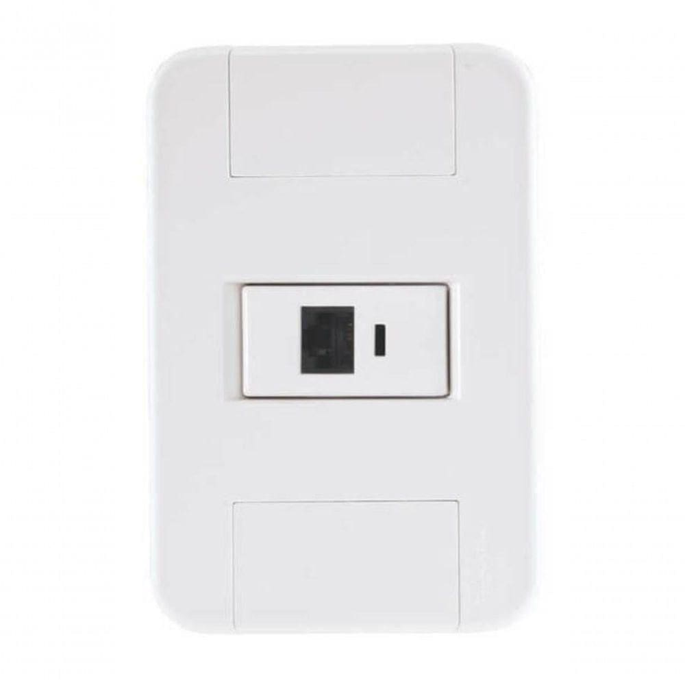 Conjunto 4x2 1 Tomada Rj45 Cat. 6 Tramontina Tablet Branco