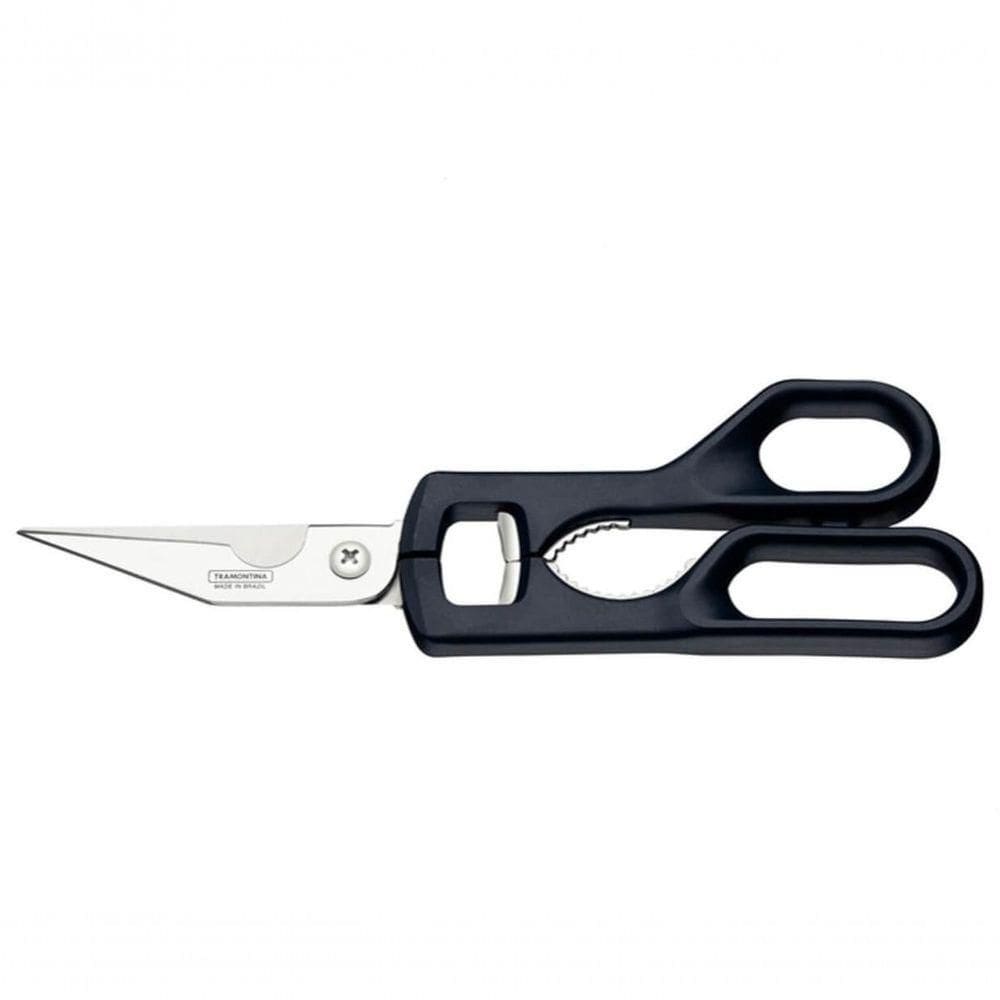 Tesoura Trinchante Tramontina Supercort Em Inox Cabo Preto 9”