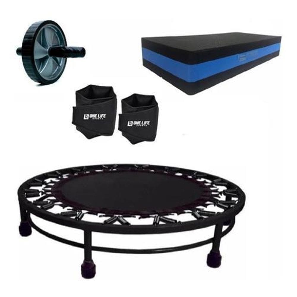 Kit Aeróbico Mini Jump+ Caneleira 2 +Roda + Step