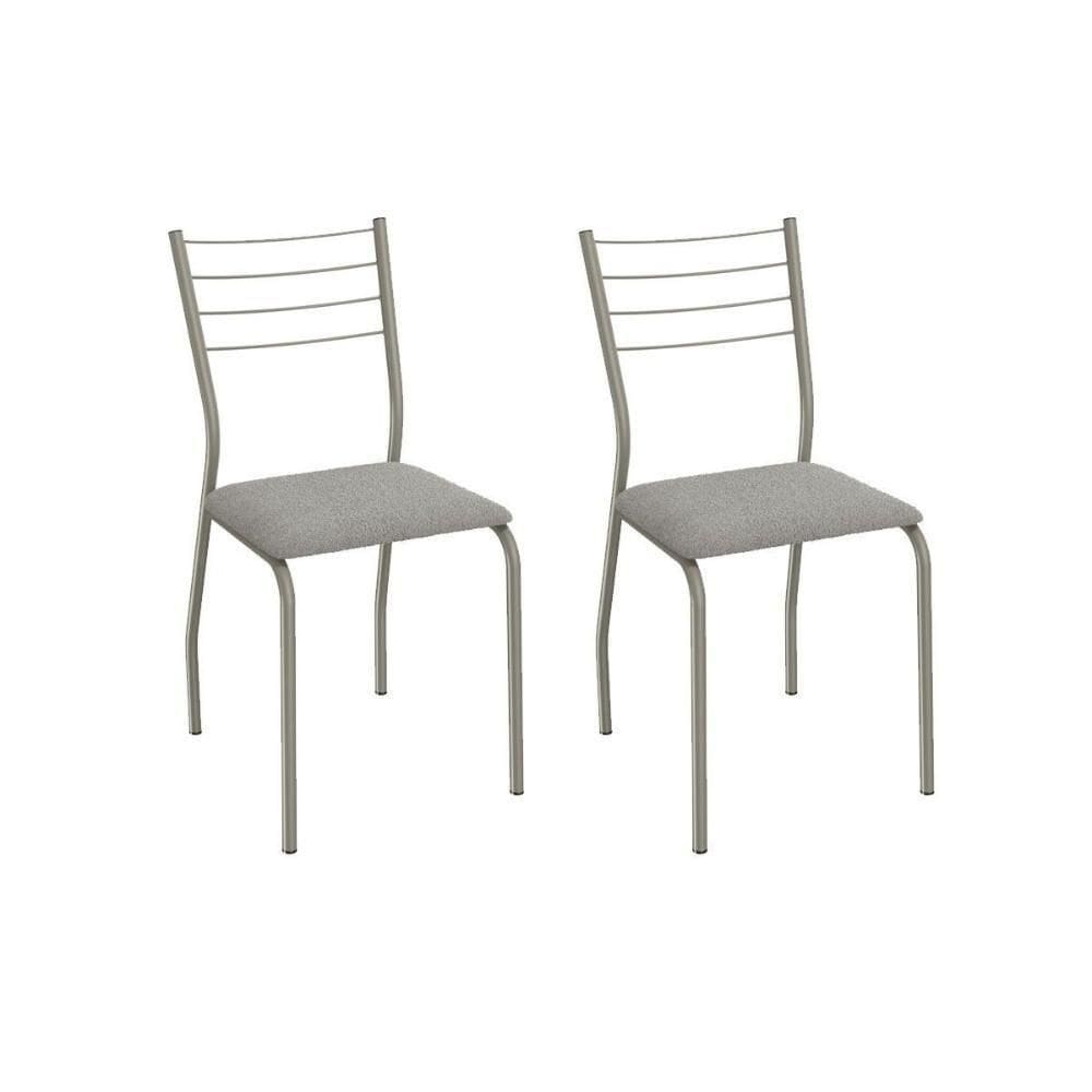 Cadeira Sala De Jantar Malta 2c140nk Aço Kit 2 Un Niquel/boucle Cinza - Kappesberg