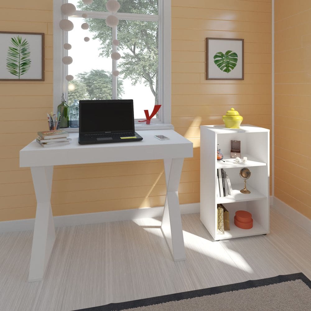 Conjunto Escritório Home: Escrivaninha 6009 + Estante 5319