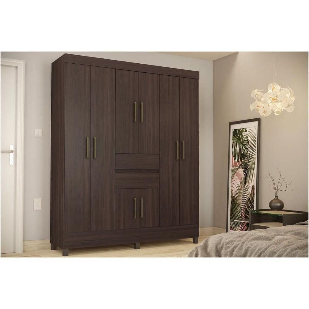 Guarda Roupa Solteiro 8 Portas E 2 Gavetas Munique Cafe Touch - Demóbile