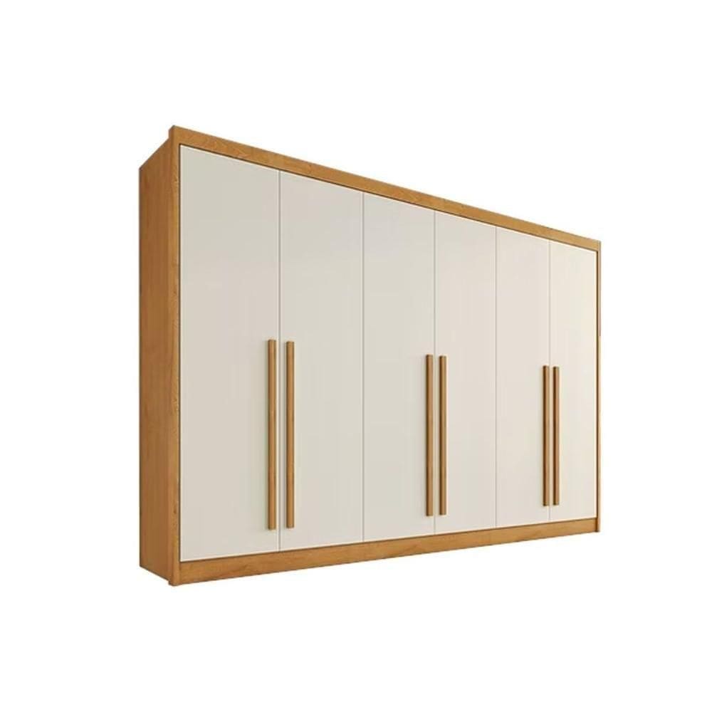 Guarda Roupa Casal 6 Portas E 4 Gavetas Alba Plus Peroba/off White - Europa