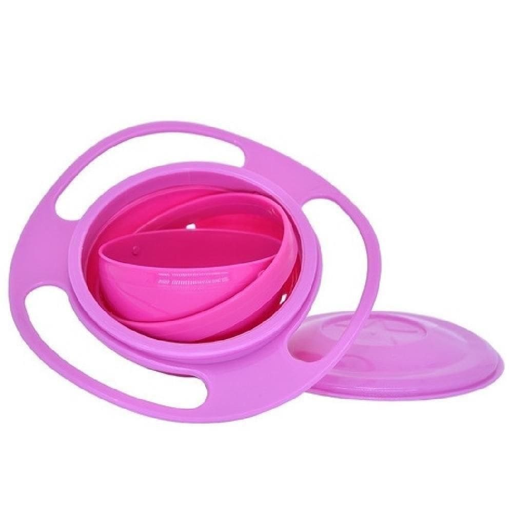 Comedouro Pet Giratório Anti-sujeira Para Cães E Gatos Com Design Higiênico E Fácil Limpeza - Rosa