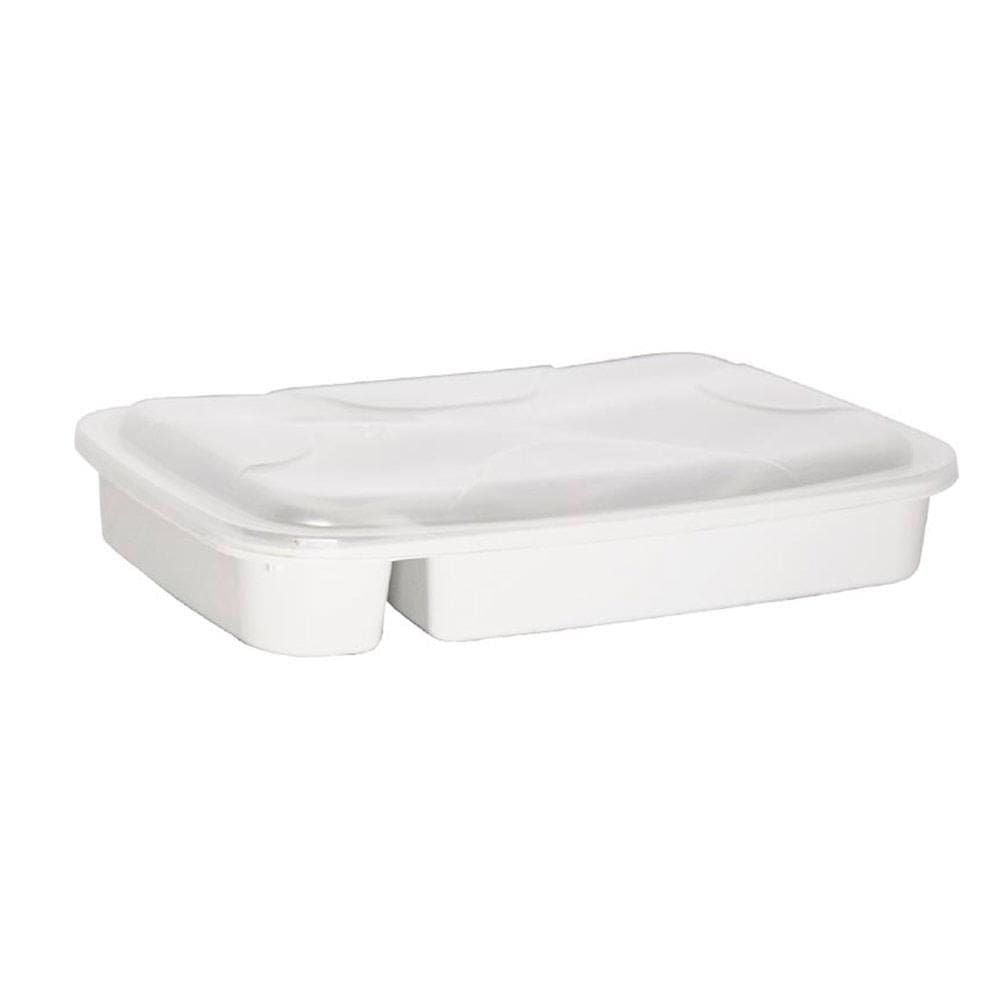 Porta Talheres 4 Divisórias com Tampa 3UD 72 Branco