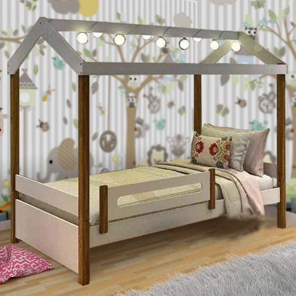 Cama Casa Eliz Branca com LED