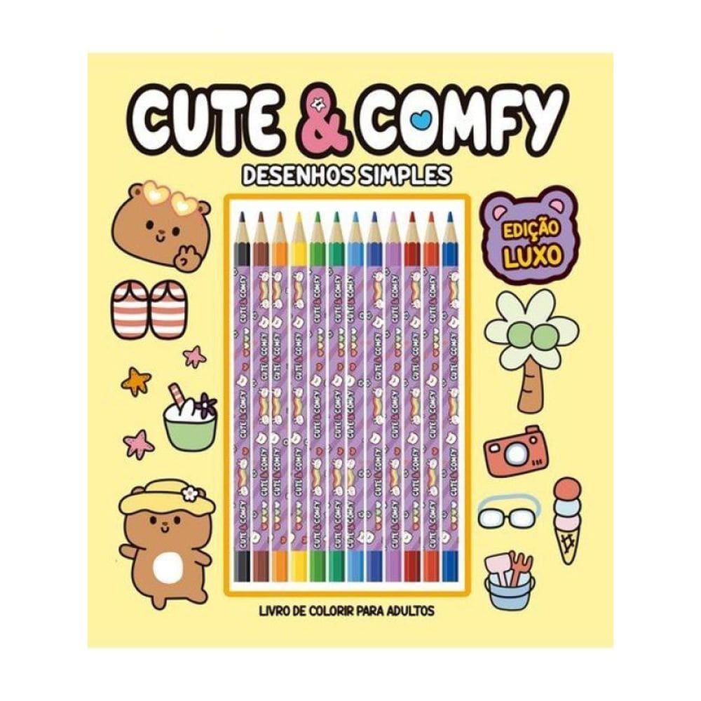 Cute & Comfy Desenhos Simples - Edição De Luxo - 12 Lápis De Cor