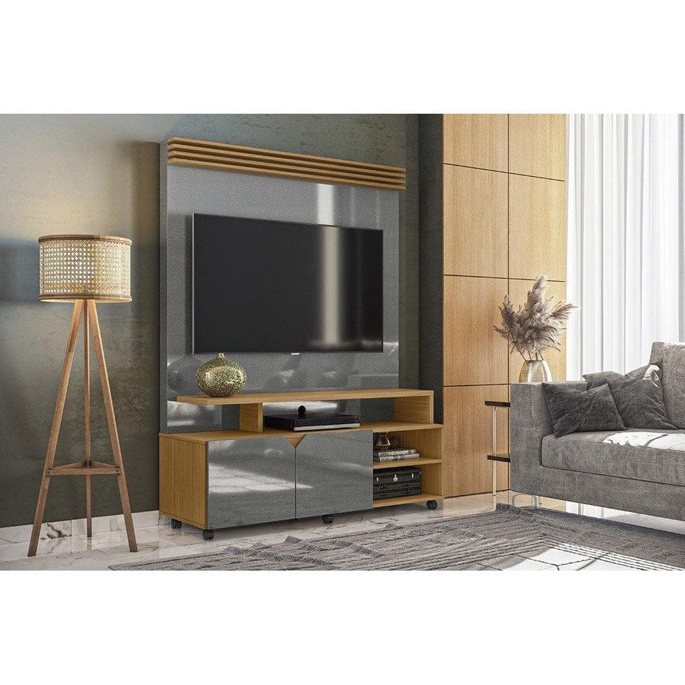 Home p/ TVs até 60” Berlim Cinza Perolizado/Tauari - Lukaliam