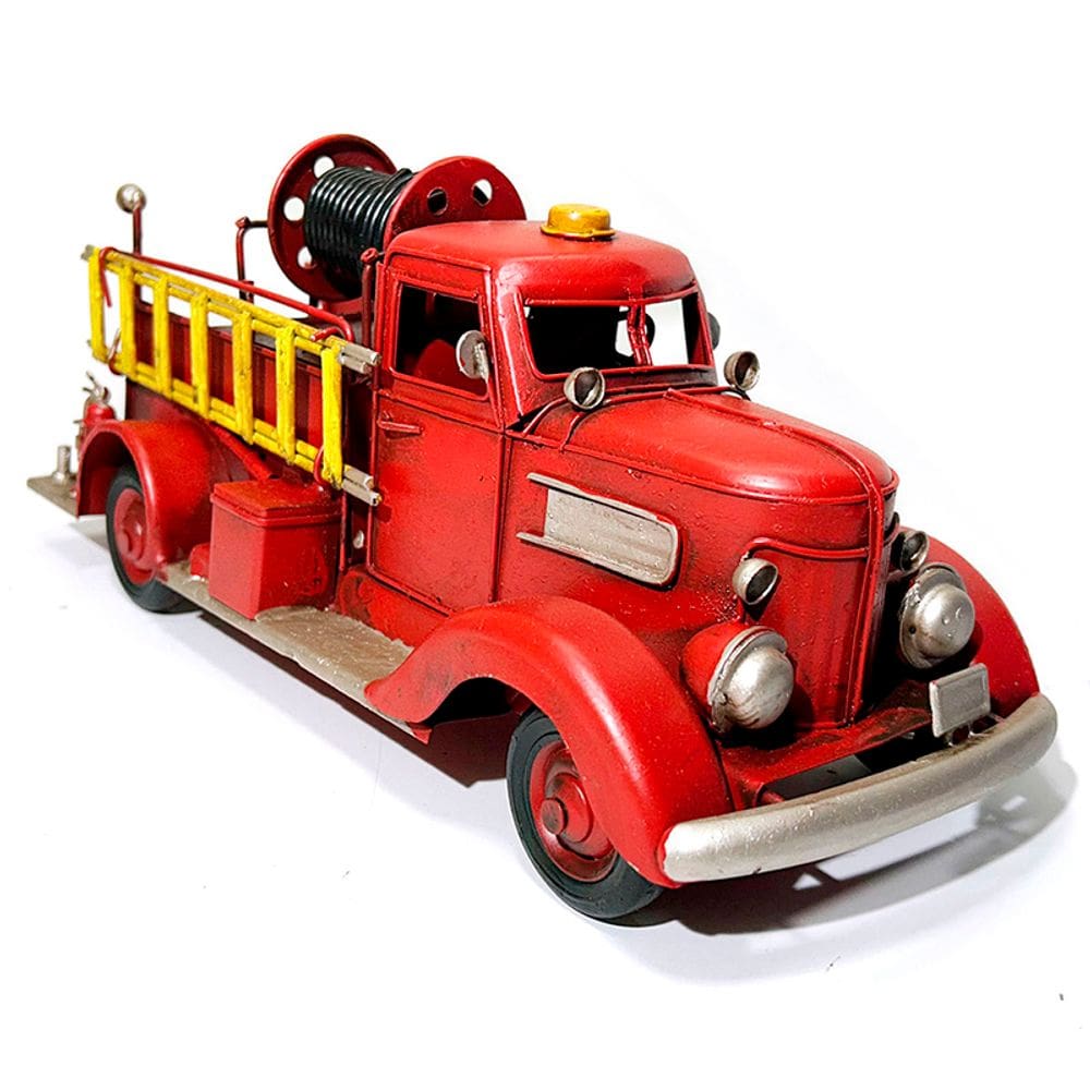 Miniatura Bombeiro Vintage em Metal Decorativa