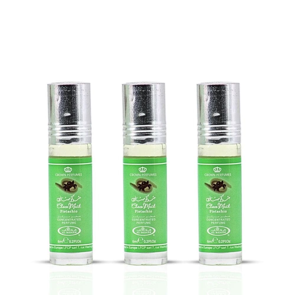 Óleo de perfume Roll-On Al-Rehab Choco Musk Pistachio 6 mL x3