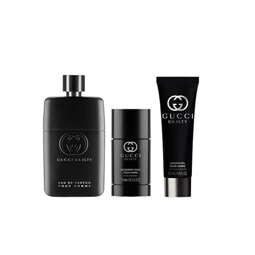 Conjunto de presentes de perfume Gucci Guilty Pour Homme de 3 peças para homens