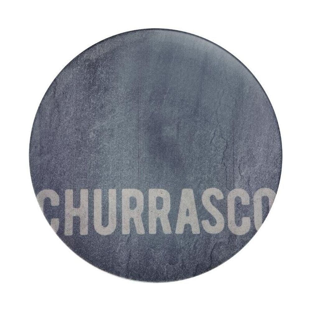 Prato Raso Tramontina Churrasco Stone Em Porcelana 28cm Estampas Diversas