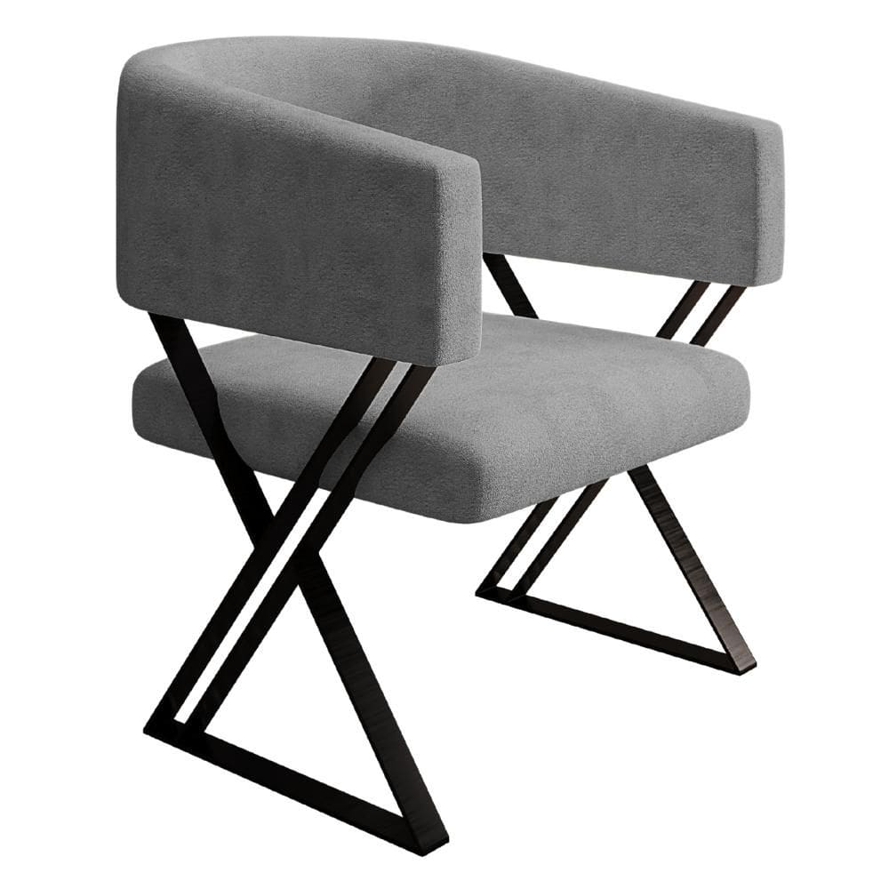 Poltrona Decorativa Mirela Pes Metal Linho VConcept