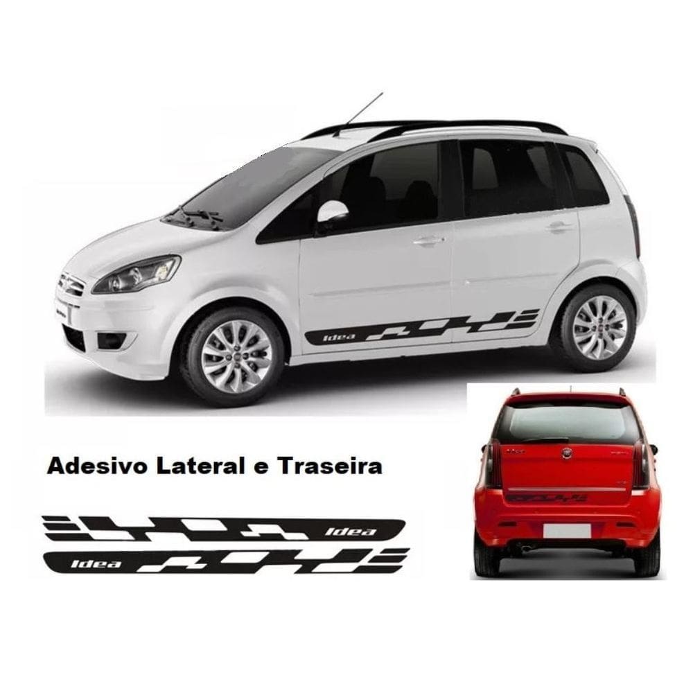 Adesivo Fiat Idea Fg1 Kit Faixa Colante Preto 2022