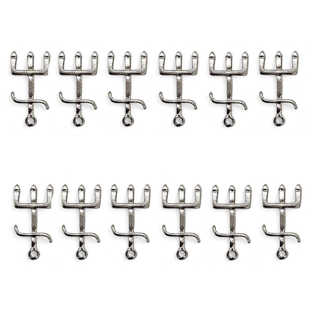 Kit 12 Pingentes Tridente Exu Prata Proteção Espiritual