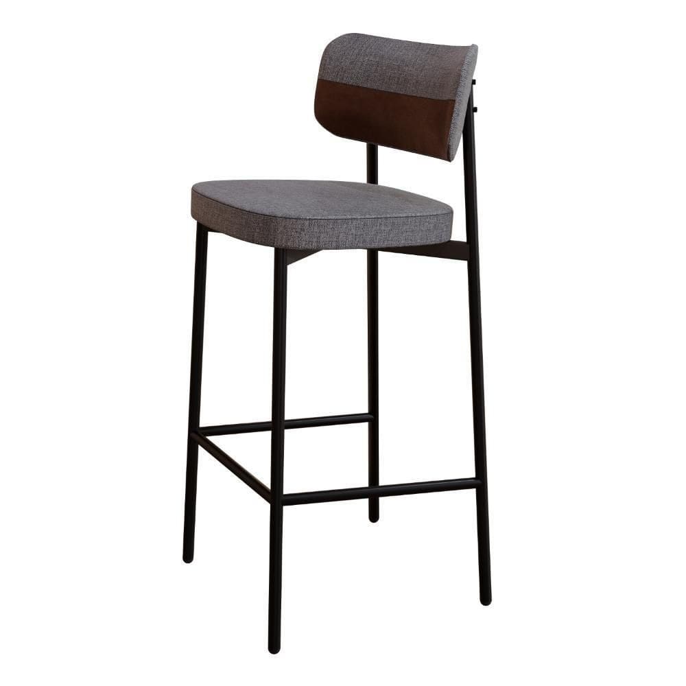 Banqueta Alloa Fixa Com 4 Pés 50 X 44,7 X 103,5 Mm Com 1 Un. Corriente Cinza - Courino Whisky